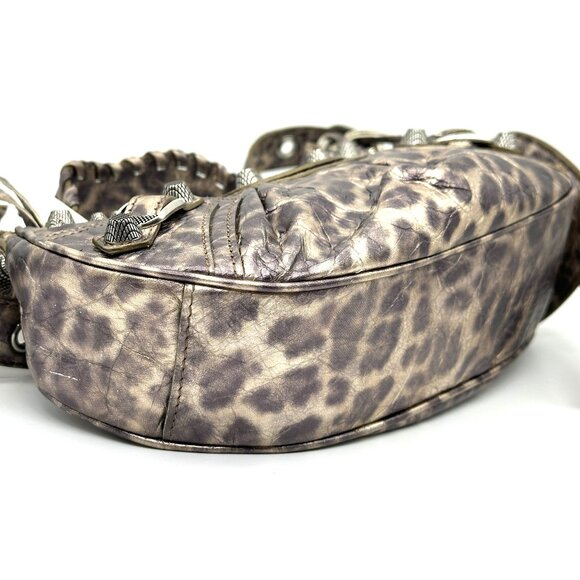 Balenciaga LE CAGOLE XS Metallic Leopard Stud Shoulder Crossbody Mini Bag - Picture 11 of 16